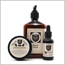 Load image into Gallery viewer, Scented Beard Kit For Men - Cleansing Wash, Nourishing Balm, & Beard Growth Oil